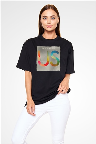 Kaskade Siyah Oversize Tişört Oversize T-shirt - TişörtFabrikası