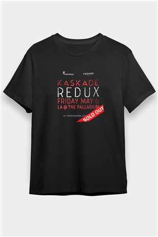 Kaskade Siyah Unisex Tişört T-Shirt - TişörtFabrikası