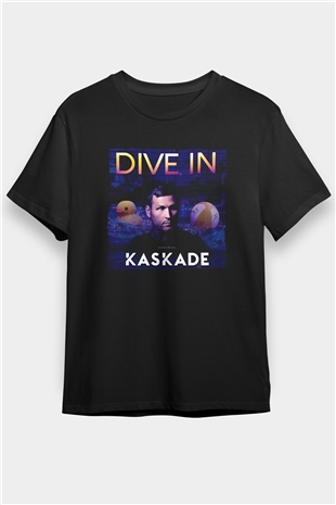 Kaskade Siyah Unisex Tişört T-Shirt - TişörtFabrikası