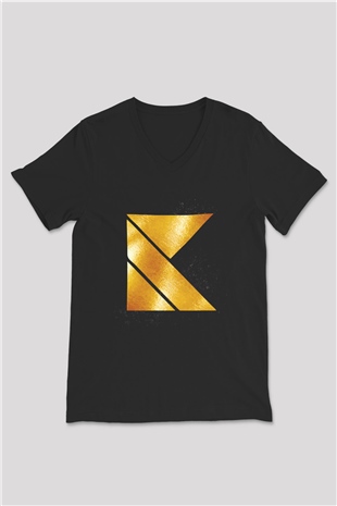 Kaskade Siyah Unisex V Yaka Tişört