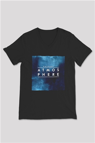Kaskade Siyah Unisex V Yaka Tişört