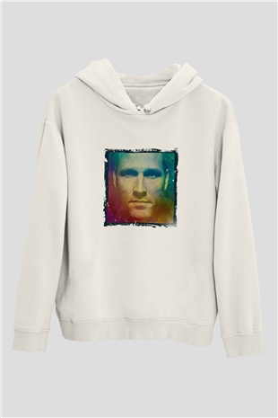 KaskadeBaskılı Beyaz Hoodie