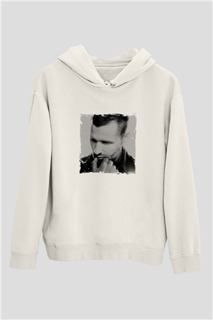 KaskadeBaskılı Beyaz Hoodie