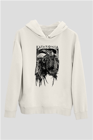 Katatonia Beyaz Unisex Kapşonlu Sweatshirt