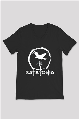 Katatonia Siyah Unisex V Yaka Tişört