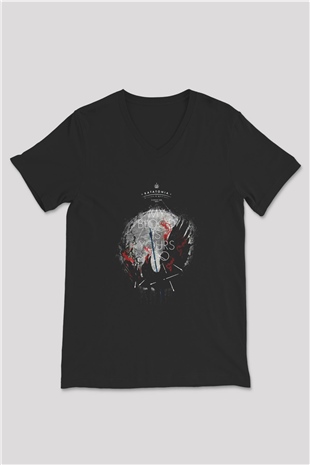Katatonia Siyah Unisex V Yaka Tişört T-Shirt
