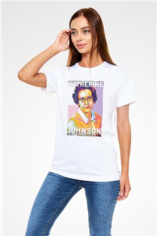 Katherine Johnson Baskılı Unisex Beyaz Tişört - Tshirt