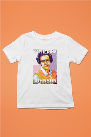 Katherine Johnson Baskılı Unisex Beyaz Çocuk Tişörtü - Tshirt