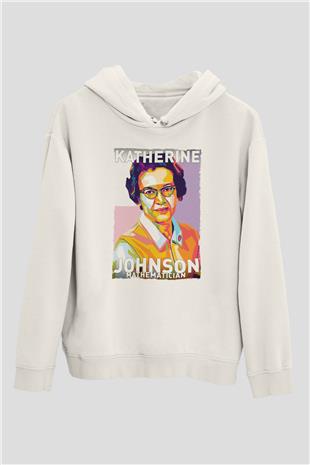 Katherine Johnson Baskılı Unisex Ekru Hoodie