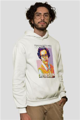 Katherine Johnson Baskılı Unisex Ekru Hoodie