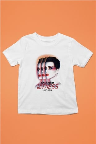 Katy Perry Baskılı Beyaz Unisex Çocuk Tişört