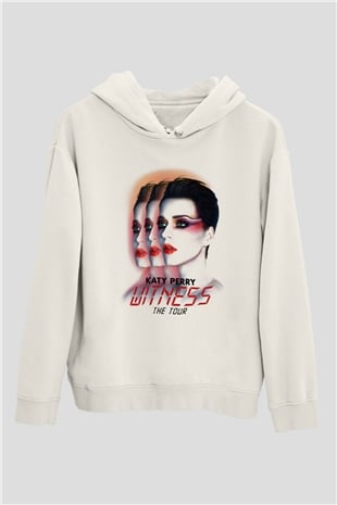 Katy Perry Beyaz Unisex Kapşonlu Sweatshirt