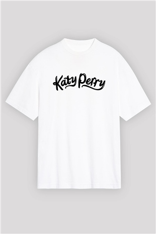Katy Perry Beyaz Unisex Oversize Tişört T-Shirt