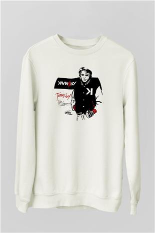 Kavinsky Baskılı Beyaz Unisex Sweatshirt