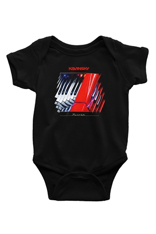 Kavinsky Baskılı Unisex Siyah Bebek Body - Zıbın