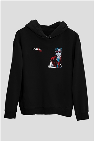 Kavinsky Baskılı Unisex Siyah Hoodie