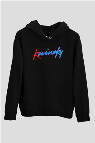 Kavinsky Baskılı Unisex Siyah Hoodie