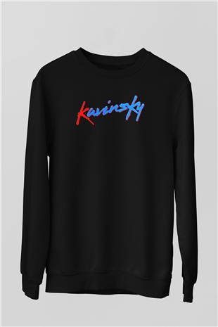 Kavinsky Baskılı Unisex Siyah Sweatshirt