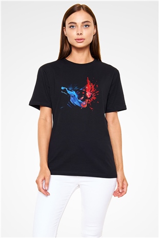 Kavinsky Baskılı Unisex Siyah Tişört - Tshirt