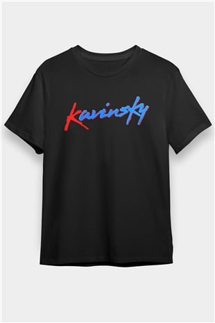 Kavinsky Baskılı Unisex Siyah Tişört - Tshirt