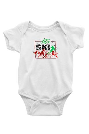 Kayak Baskılı Beyaz Bebek Body - Zıbın
