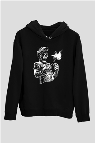 Kaynakçı İskeletSiyah  Unisex Hoodie