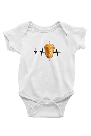 Kebapçı Beyaz Bebek Body - Zıbın