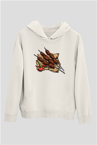 Kebapçı Beyaz Unisex Hoodie
