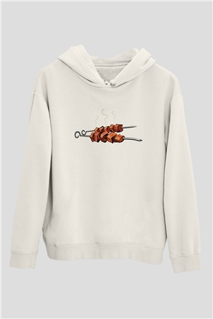 Kebapçı Beyaz Unisex Hoodie