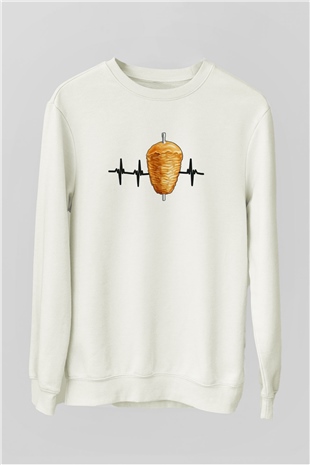Kebapçı Beyaz Unisex Sweatshirt