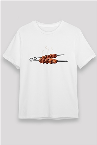 Kebapçı Beyaz Unisex Tişört T-Shirt - TişörtFabrikası