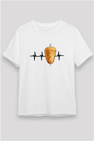 Kebapçı Beyaz Unisex Tişört T-Shirt - TişörtFabrikası