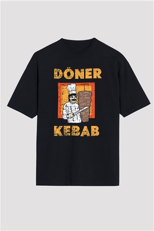 Kebapçı Siyah Oversize Tişört Oversize T-shirt - TişörtFabrikası
