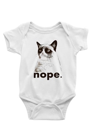 Kedi Baskılı Beyaz Unisex Bebek Body - Zıbın