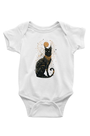 Kedi Beyaz Bebek Body - Zıbın