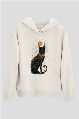 Kedi Beyaz Unisex Hoodie