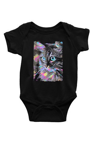 Kedi Siyah Bebek Body - Zıbın