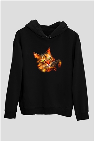 Kedi Siyah Unisex Hoodie