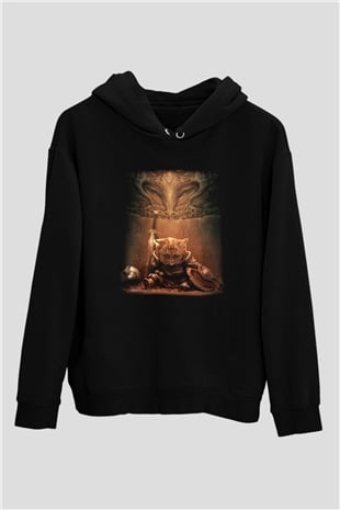 Kedi Siyah Unisex Hoodie