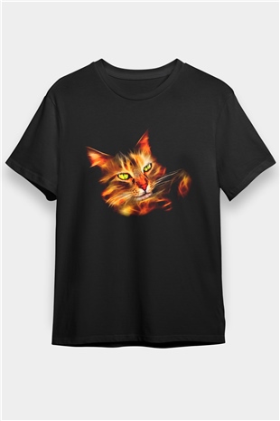 Kedi Siyah Unisex Tişört T-Shirt - TişörtFabrikası