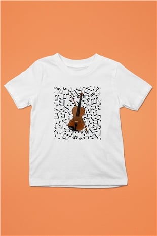 Kemancı Beyaz Unisex Çocuk Tişört