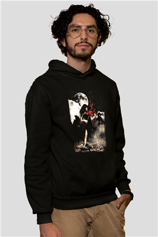 Kemancı Siyah Unisex Kapşonlu Sweatshirt