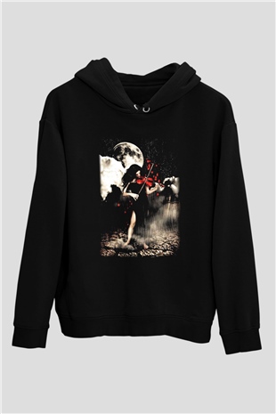 Kemancı Siyah Unisex Kapşonlu Sweatshirt