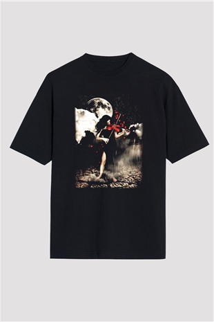 Kemancı Siyah Unisex Oversize Tişört T-Shirt