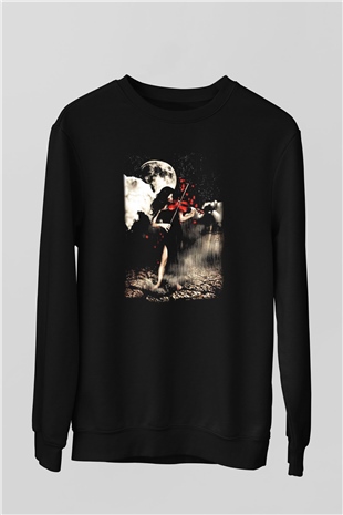Kemancı Siyah Unisex Sweatshirt