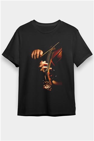 Kemancı Siyah Unisex Tişört T-Shirt - TişörtFabrikası