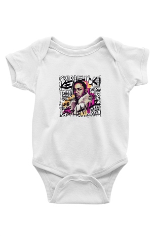 Kendrick Lamar Baskılı Unisex Beyaz Bebek Body - Zıbın