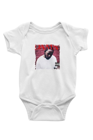 Kendrick Lamar Baskılı Unisex Beyaz Bebek Body - Zıbın