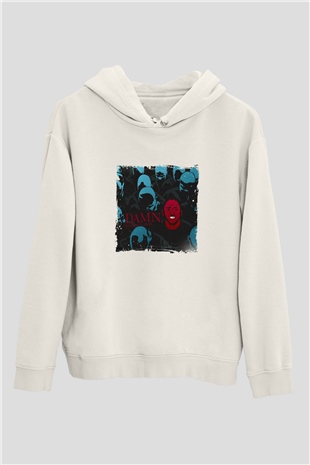 Kendrick Lamar Baskılı Unisex Beyaz Kapüşonlu Sweatshirt