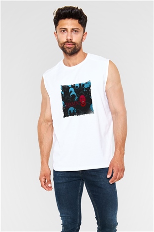Kendrick Lamar Baskılı Unisex Beyaz Kolsuz Tişört